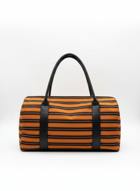 ZUBERI Kente Fugu Aso-Oke Pyramid Duffle Bag – Handmade African Travel Handbag