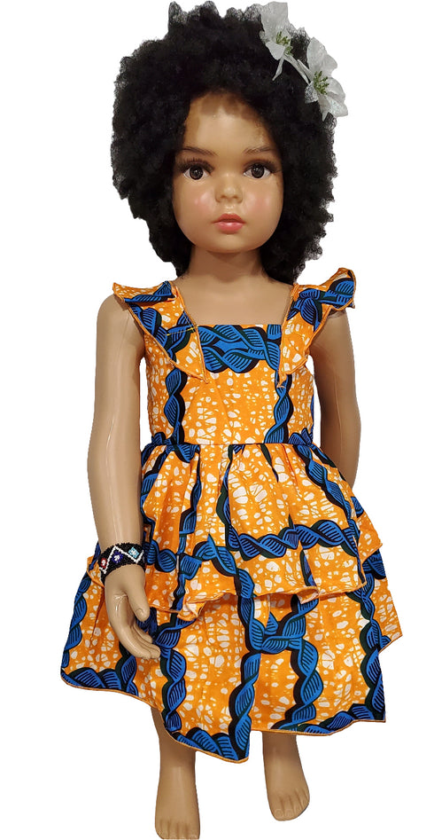 Adu-Twumwaa African Two-Sisters Print Sleeveless Girl Dress – Handmade