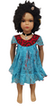 Oforiwaa Blue Lace African Kids Dress with Butterfly Sleeves Girl Dress – Red Lining