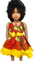 Nia Ankara African Print Baby Girl Dress with Yellow Bow – Handmade