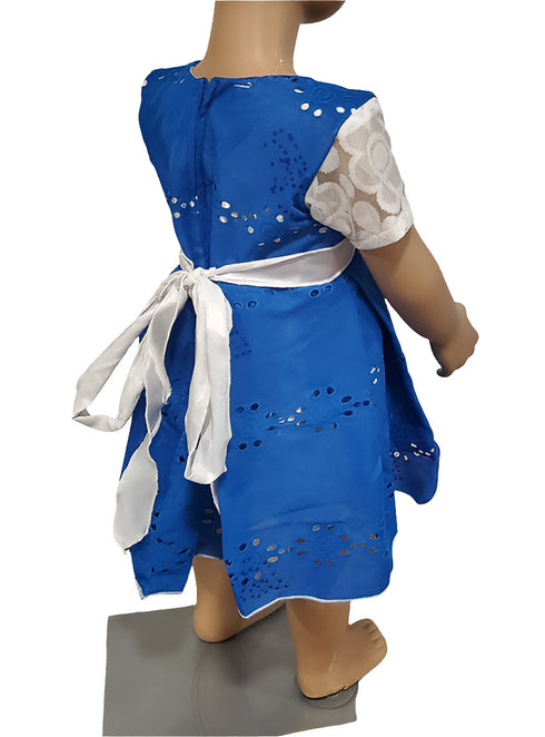 Serenity Blue Lace Baby Girl Dress – Handmade