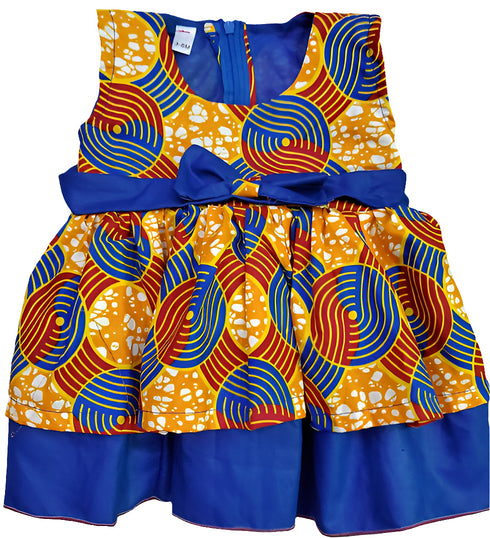 Nayoka Baby Two-Sisters African Print Girl Dress with headband – Two Piece Handmade
