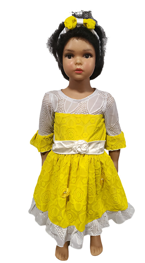 Harmony Frilled Lace Overlay Party Baby Girl Dress – Handmade