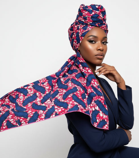 ADEPA Tie-On Ankara Headwrap / Headpiece Scarf – One-Yard Duku (African Print Headwrap)