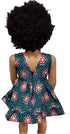 Asantewaa Ankara African Print sleeveless flare baby girl dress handmade - V neck