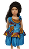 Zendaya Blue and Yellow Ankara Peplum Bow Belted Baby Girl Dress – Handmade