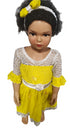 Zaniya Yellow Lace Floral Hem Baby Girl Dress – Handmade
