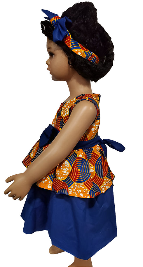 Nayoka Baby Two-Sisters African Print Girl Dress with headband – Two Piece Handmade