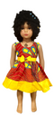Nia Ankara African Print Baby Girl Dress with Yellow Bow – Handmade