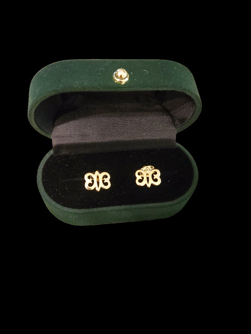 Adinkra Ghanaian Tradition Stud Gold Earrings