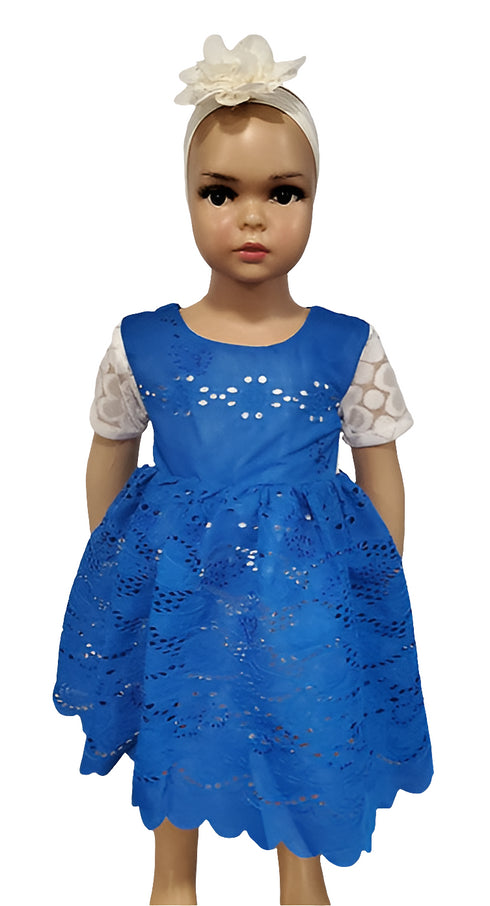 Serenity Blue Lace Baby Girl Dress – Handmade