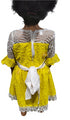 Zaniya Yellow Lace Floral Hem Baby Girl Dress – Handmade