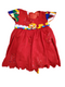 Neriah Lace Kente Sleeve Scallop Hem Baby Girl Dress with Rose Belt – Handmade