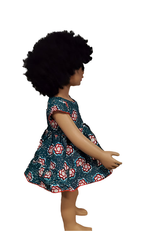 Asantewaa Ankara African Print sleeveless flare baby girl dress handmade – U neck