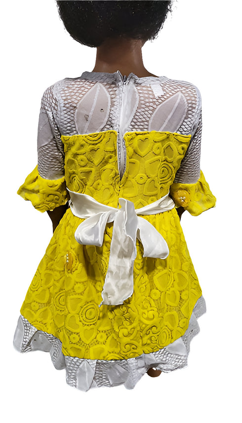 Harmony Frilled Lace Overlay Party Baby Girl Dress – Handmade