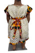 Serenity Lace Baby Girl Dress with African Print Belt – Handmade