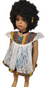 Oforiwaa White Lace African Kids Dress with Blue Kente Butterfly Sleeves Girl Dress – Maternity Style