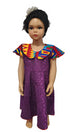 Makena Purple Lace Kente Collar Flare Baby Girl Dress with Waist Belt – Handmade