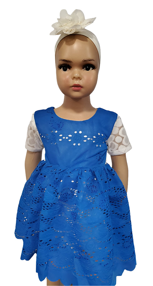 Serenity Blue Lace Baby Girl Dress – Handmade