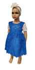 Serenity Blue Lace Baby Girl Dress – Handmade