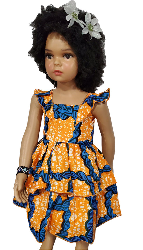 Adu-Twumwaa African Two-Sisters Print Sleeveless Girl Dress – Handmade