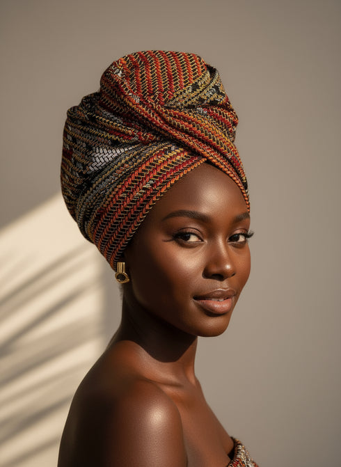 ADEPA Tie-On Ankara Headwrap / Headpiece Scarf – One-Yard Duku (African Print Headwrap)
