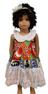 Zahlia Joy Ankara African Print Baby Girl Dress with Lace Collar & Lace Overlay