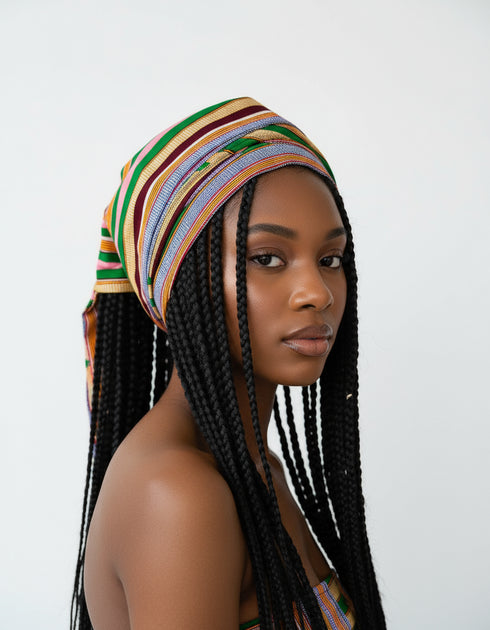 ADEPA Tie-On Ankara Headwrap / Headpiece Scarf – One-Yard Duku (African Print Headwrap)