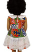 Zahlia Joy Ankara African Print Baby Girl Dress with Lace Collar & Lace Overlay