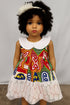 Zahlia Joy Ankara African Print Baby Girl Dress with Lace Collar & Lace Overlay