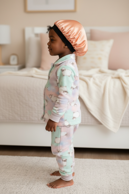 NAANA BLACKWATER African KIDS Handmade KIDS Silk Bonnet With NAANA Band Design