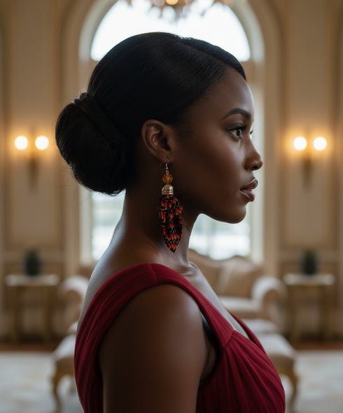 Sapphire Elegance Ankara Earrings