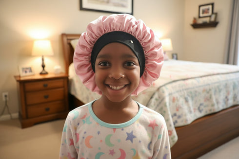 NANA BLACKWATER African KIDS Handmade KIDS Silk Bonnet With Nana Band Design