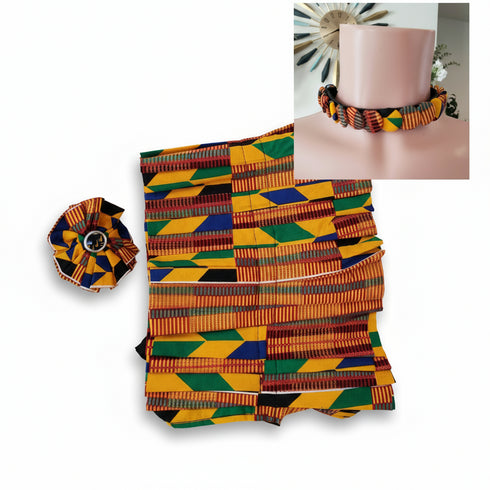 Geo-Tribal Waist Pleated Belt