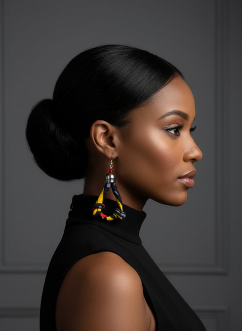 FURAHA Vibrant Ankara double-knotted handmade fabric earrings