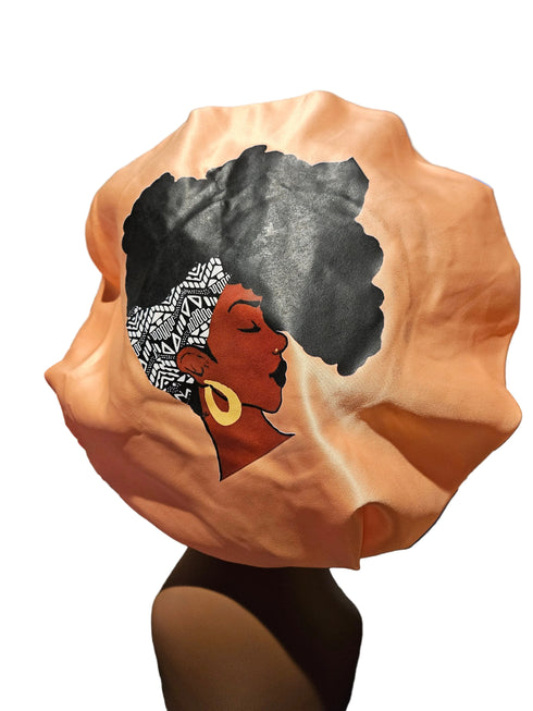 AFRICAN QUEEN BLACKWATER African Woman Handmade Silk Bonnet With African Queen Band Design