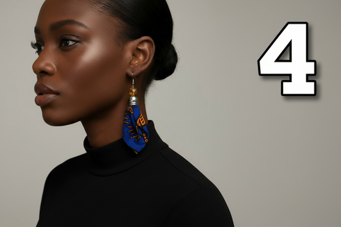 Sapphire Elegance Ankara Earrings