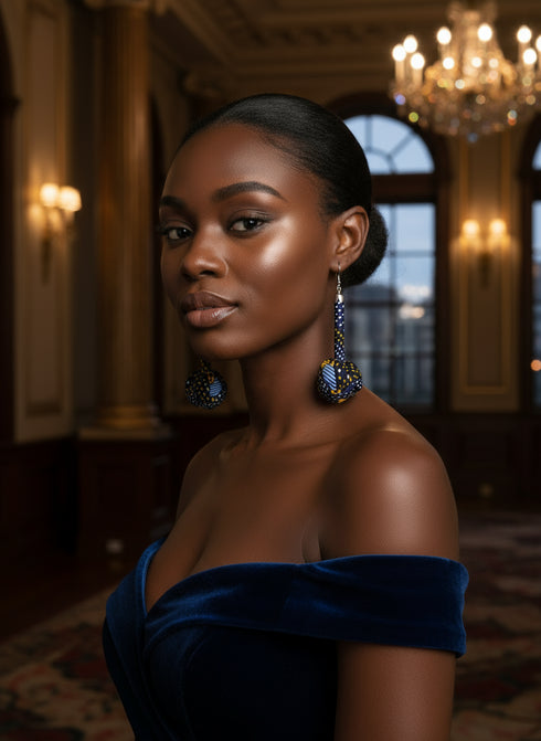 Ade-A-Oye Bubble Teardrop Ankara Earrings