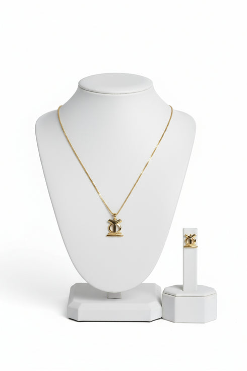 POWER OHENE ADWA Necklace and Earrings Set – Adinkra Necklace & Earrings Set Stainless Steel