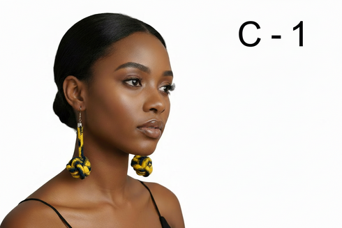 Ade-A-Oye Bubble Teardrop Ankara Earrings