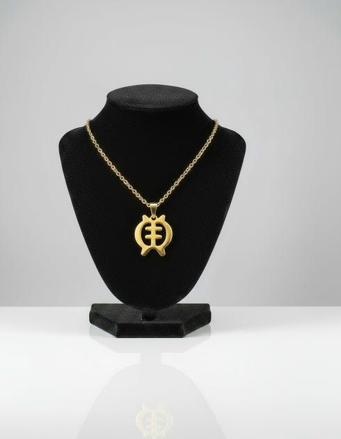 REVERENCE GYE NYAME Necklace and Earrings Set – Adinkra Jewelry Set Stainless Steel