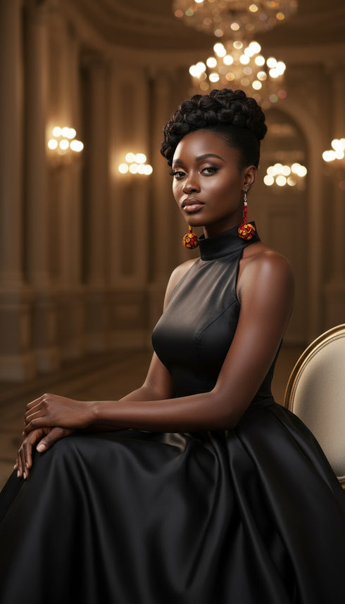 Ade-A-Oye Bubble Teardrop Ankara Earrings