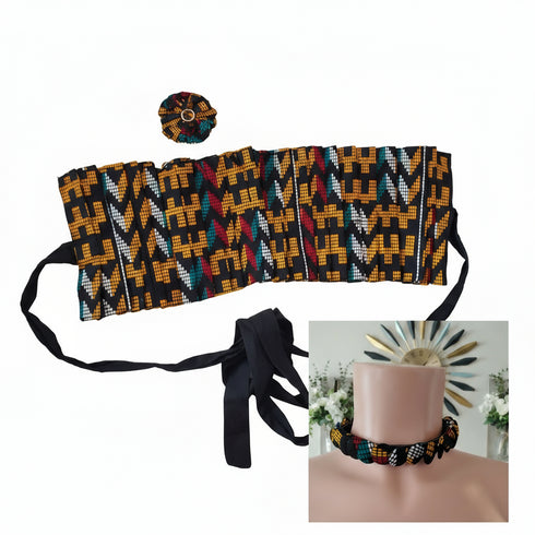 Geo-Tribal Waist Pleated Belt