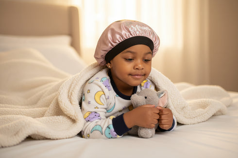 MAAME BLACKWATER African KIDS Handmade KIDS Silk Bonnet With MAAME Band Design