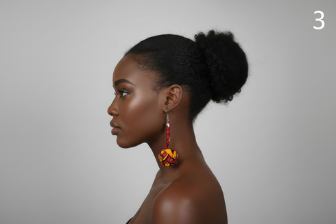 Ade-A-Oye Bubble Teardrop Ankara Earrings