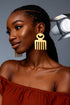 Duafe Oversized/Exaggerated Gold Adinkra Comb Earrings – African Statement Jewelry for Women