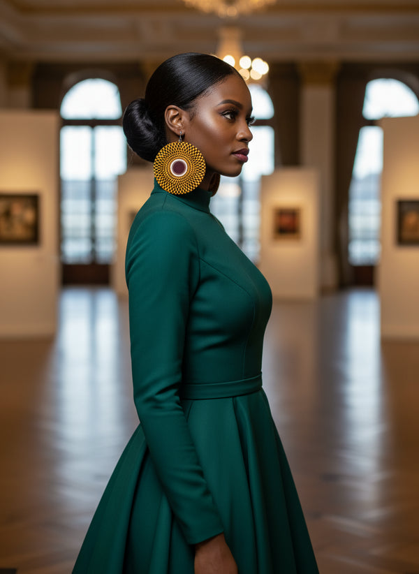 Jei-No Circular Chic Ankara Print Earrings