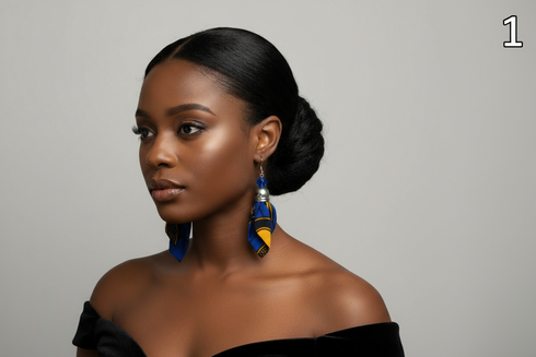 Sapphire Elegance Ankara Earrings