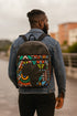 The Alkebulan Gye-Nyame Heritage Ankara and Leather Fusion Backpack / Bookbag