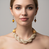 Lumina handmade elegance woven seed bead necklace earring set